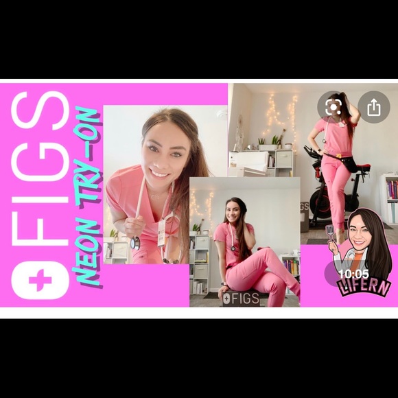 NWT FIGS Zamora Joggers Scrubs Pants in Neon Pink - Picture 3 of 11